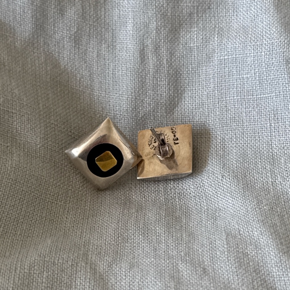 Sterling Silver Square Stud Earrings View 2